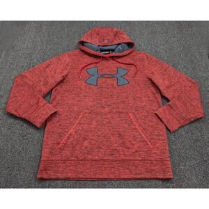 Under Armour Mens Storm Fleece Hoodie Logo Twist Red Heather Pullover Size Small